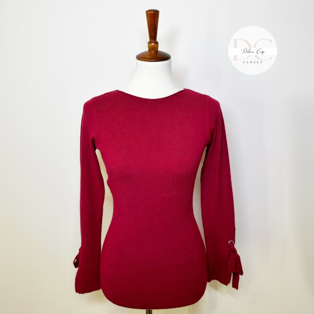 JULIO Bow-embellished Ribbed Wool Sweater Size S